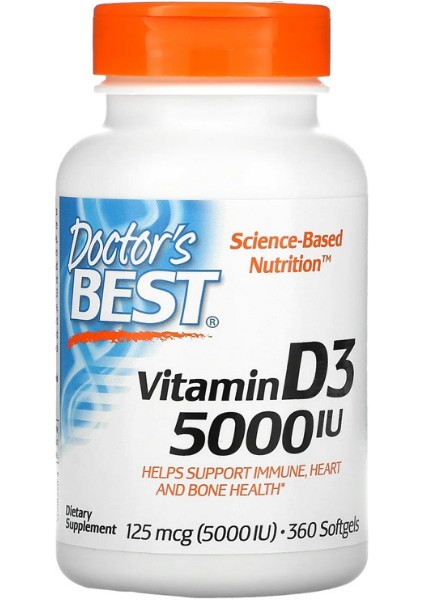 Vitamin D3, 125 Mcg 5,000'II 360 Softgels