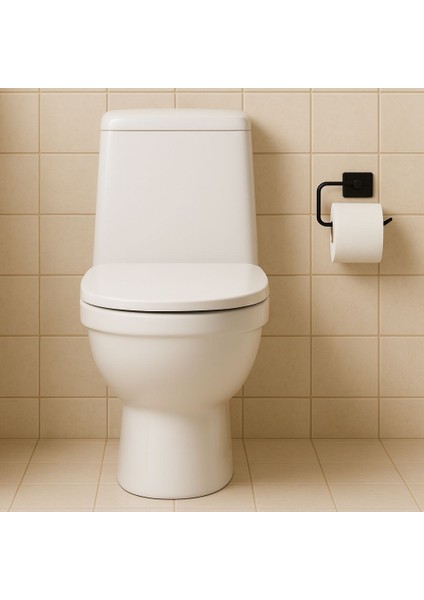 Tasarım Siyah Wc Kağıtlık