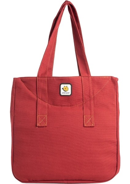 Bordo Rakun Desenli Canvas Kumaş Omuz Çantası