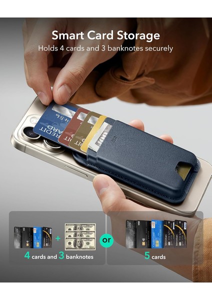 Halolock Wallet Boost Magsafe 5 Kart Tutuşlu Rfıd Blocking Korumalı Deri Kartlık