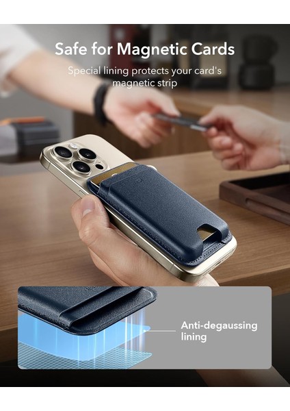 Halolock Wallet Boost Magsafe 5 Kart Tutuşlu Rfıd Blocking Korumalı Deri Kartlık
