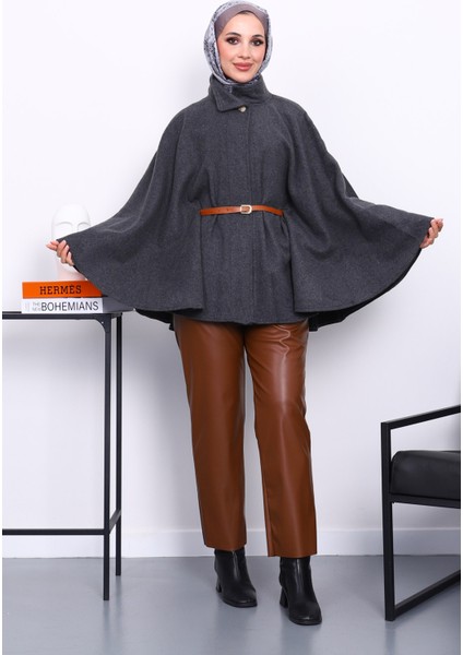 Antrasit Hakim Yaka Bel Kemerli Panço fiyatları