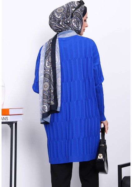 Saks Mavi Soğuk İplik Merserize Triko Tunik fırsatları