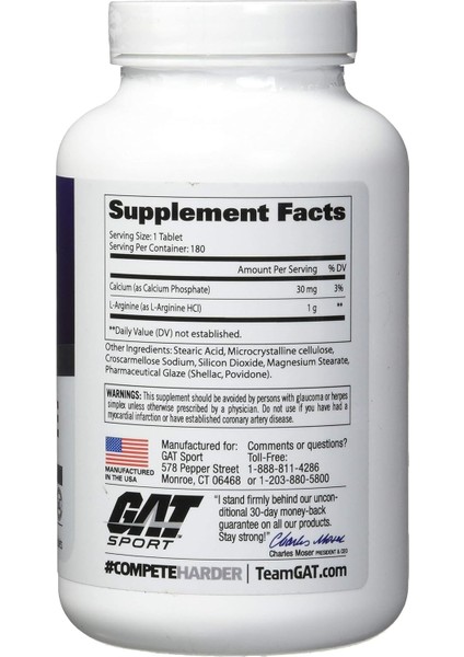 Gat L-Arginine Arjinin 180 Tablets fiyatları