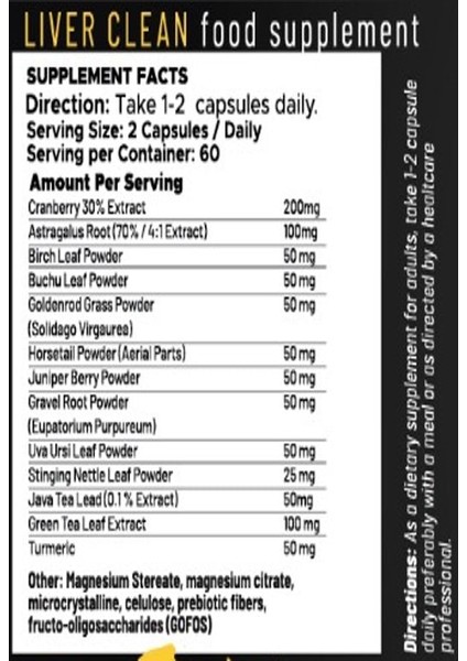 Kidney Cystone Detox Astragalus Support 60 Kapsül Usa Menş fiyatları