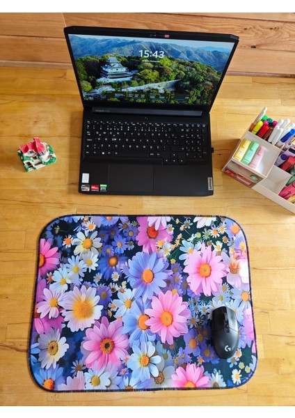 55X45 cm Renkli Papatyalar Kaydırmaz Taban Speed Yüzey Oyuncu Mouse Pad Gaming Pad fiyatları