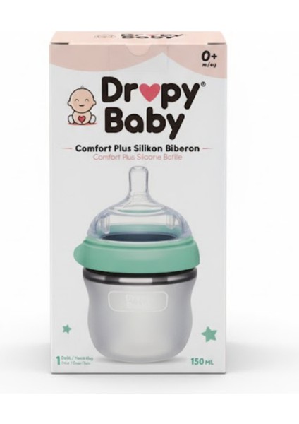 Comfort Plus Antikolik Silikon Biberon – Doğal Emme & Yavaş Akışlı (0-3 Ay) Yenidoğan