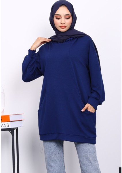 Lacivert Kapşonlu Çift Cepli Sweat modelleri