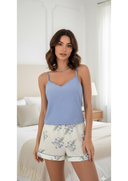 Kiss Kadın Pijama Takımı – Askılı Üst & Şort