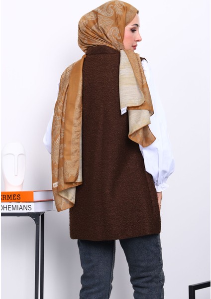 Kahverengi Düğmeli Buklet Yelek fırsatları