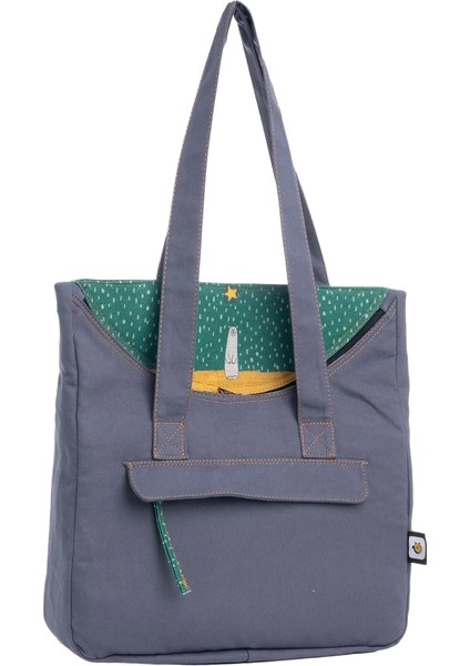 Gri Kutup Ayısı Desenli Canvas Kumaş Omuz Çantası fiyatları