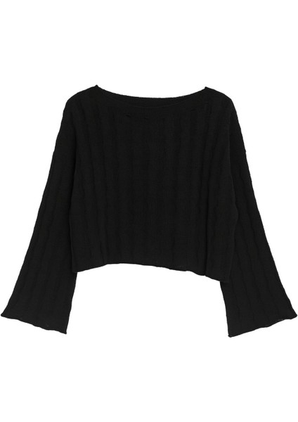 Fitilli Ajurlu Triko Kadın Kazak modelleri