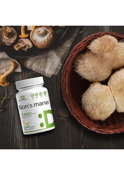 Lions Mane Mushroom Supplement, 7500MG Per Serving 240 Capsules fiyatları
