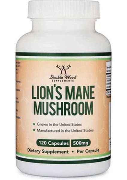 Organic Lions Mane Mushroom Capsules (120 Count), For Brain Support And Immune Health, Third Party Tested And Grown In The Usa
