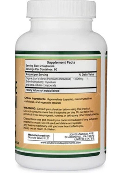 Organic Lions Mane Mushroom Capsules (120 Count), For Brain Support And Immune Health, Third Party Tested And Grown In The Usa fiyatları