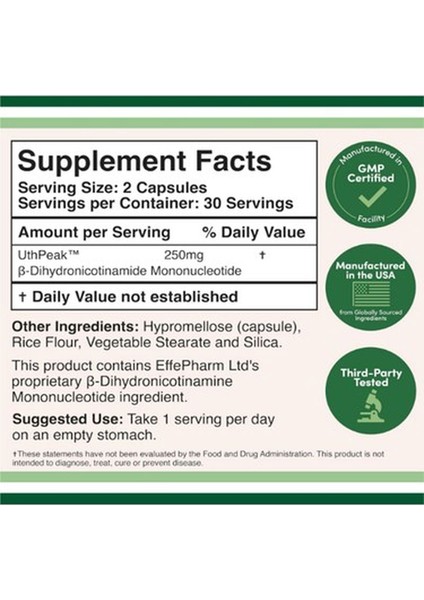 Nmnh (Nmn Supplement Alternative Supplement To Boost Nad+ Levels As We Age 250MG 60 Caps fiyatları