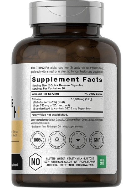 Horbäach Tribulus Terrestris 15000MG Per Serving | 180 Caps modelleri