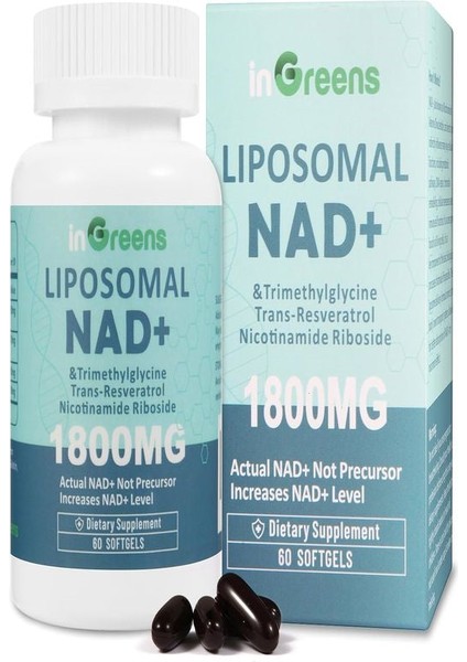 Liposomal Nad+Tmg+Resveratrol+Nicotinamide Supplement 1800 Mg 60 Softgel