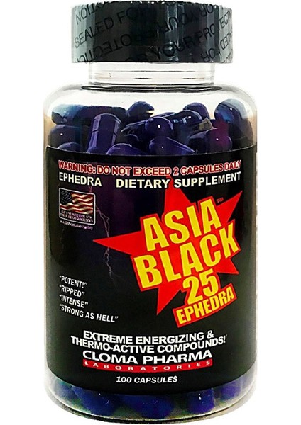 Asia Black 25 Mg Ephedra 100 Kapsül