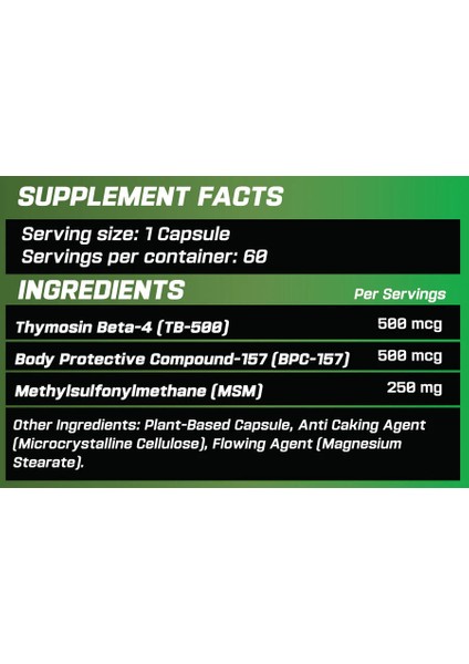 Regenesis BPC157 + TB500 + Msm 60 Caps fiyatları