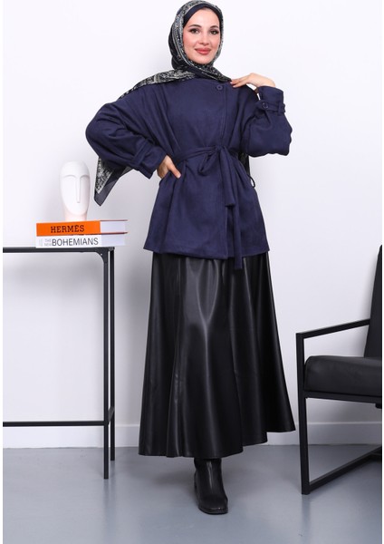 Lacivert Kol Apoletli Astarlı Süet Ceket fiyatları