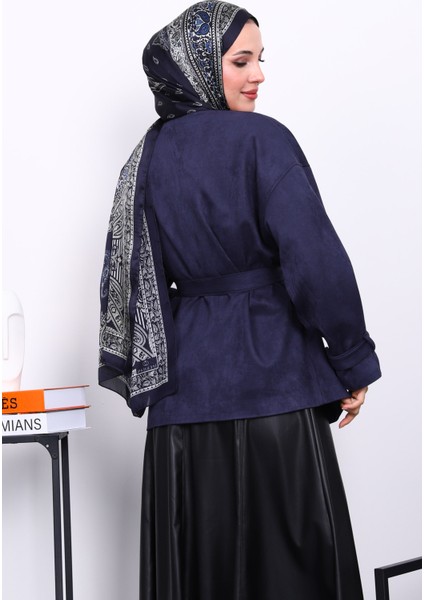 Lacivert Kol Apoletli Astarlı Süet Ceket fırsatları