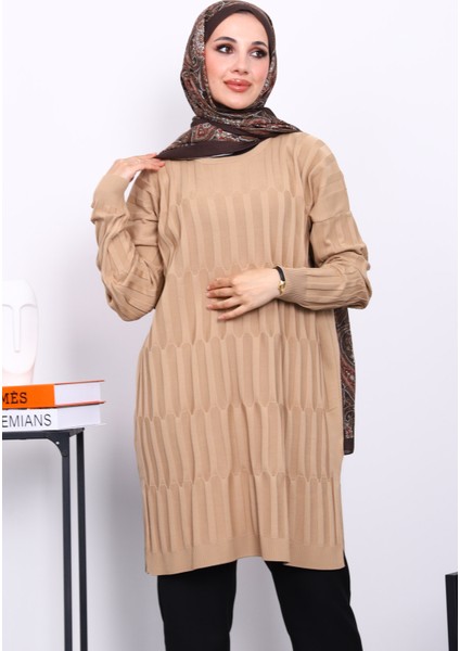 Bisküvi Soğuk İplik Merserize Triko Tunik modelleri