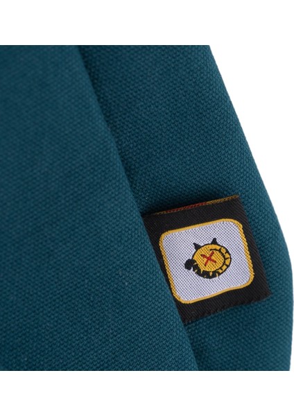 Petrol Mavisi Fil Desenli Canvas Kumaş Omuz Çantası