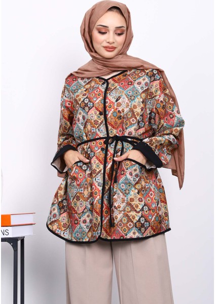 Çağla Etnik Desenli Çıtçıtlı Ceket modelleri