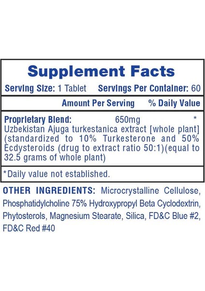 Hitech Uzbek Turkesteron + Ecdysterone 650 60 Tablet modelleri