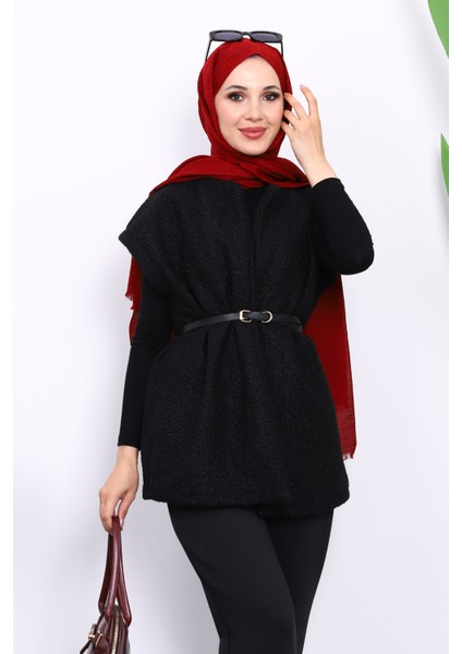 Siyah Bel Kemerli Orkide Yelek modelleri