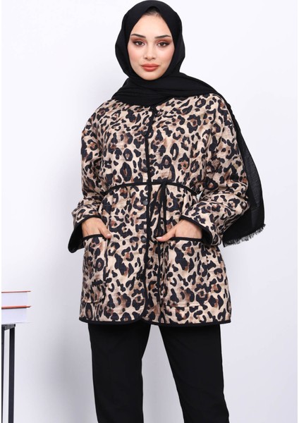 Vizon Desenli Çıtçıtlı Ceket modelleri