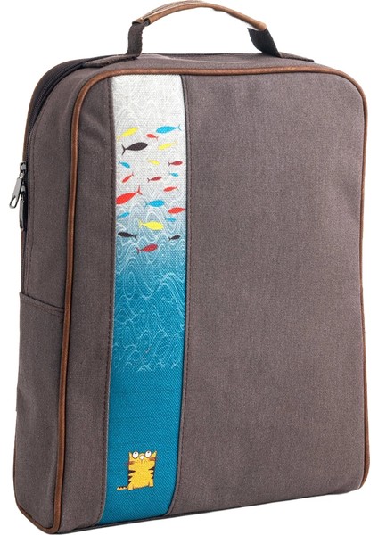 Antrasit Kedi Desenli Laptop & Sırt Çantası