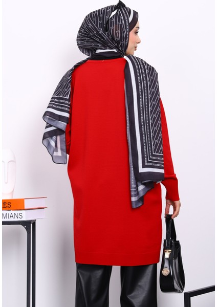 Kırmızı Soğuk İplik Merserize Triko Tunik fırsatları