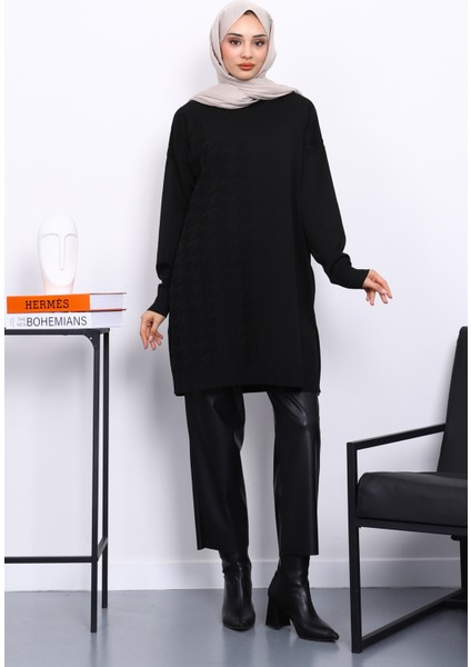 Siyah Soğuk İplik Merserize Triko Tunik fiyatları