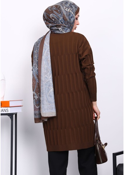 Kahverengi Soğuk İplik Merserize Triko Tunik fırsatları