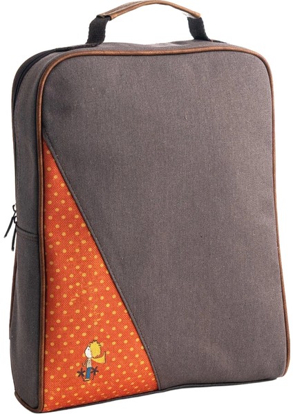 Antrasit Küçük Prens Desenli Üçgen Laptop & Sırt Çantası