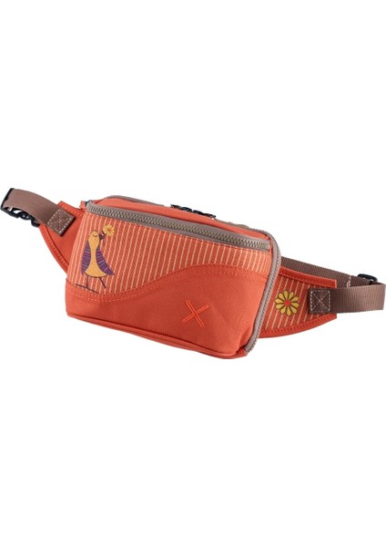Turuncu Kuş Desenli Kanvas Unisex Göğüs ve Bel Çantası fiyatları