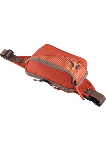 Turuncu Kuş Desenli Kanvas Unisex Göğüs ve Bel Çantası modelleri