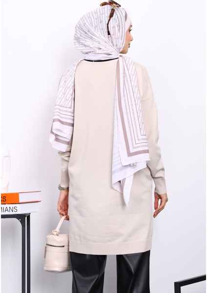 Krem Soğuk İplik Merserize Triko Tunik fırsatları