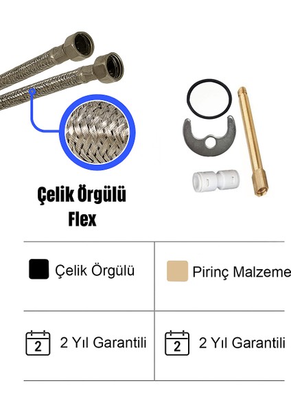 Baston Arıtmalı Batarya Sıcak Soğuk Arıtma Girişli Mutfak Eviye Bataryası - 2 Yıl Garantili indirimleri