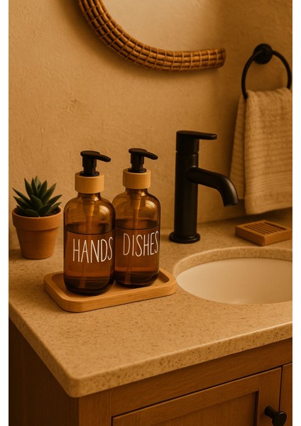 Premium Sıvı Sabunluk 2'li Amber Sıvı Sabunluk Standlı fiyatları