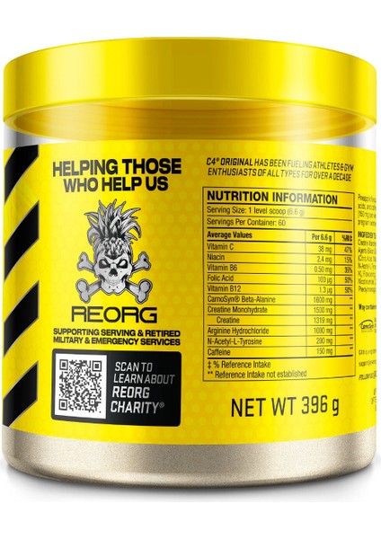 C4 Cellucor Original Preworkout 396G Reorg - 60 Servings - Abd Versiyon fiyatları