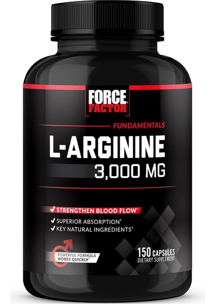 L-Arginine Nitric Oxide Bioperine - 3000MG - 150 Capsules