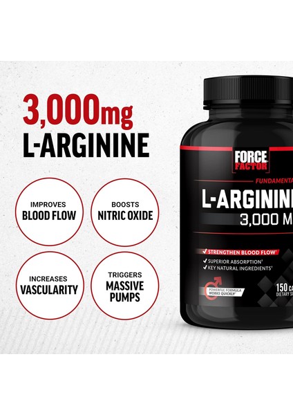 L-Arginine Nitric Oxide Bioperine - 3000MG - 150 Capsules fiyatları