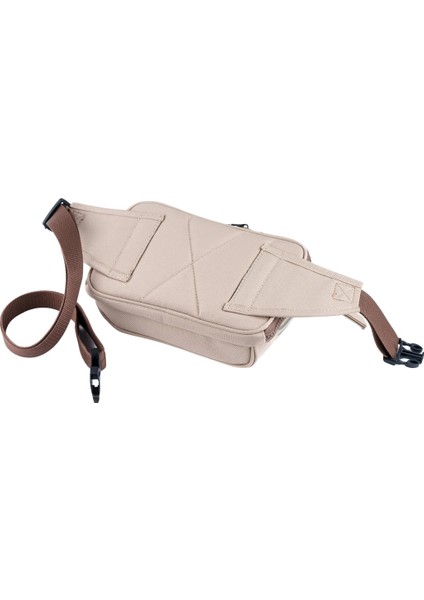 Krem Rengi Kedi & Köpek Desenli Kanvas Unisex Göğüs ve Bel Çantası