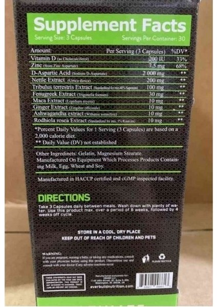 Everbuild Test Build Daa - Tribulus 90 Kapsül fiyatları
