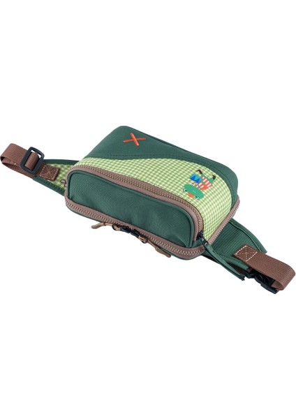 Yeşil Kurbağa Desenli Kanvas Unisex Göğüs ve Bel Çantası modelleri