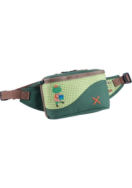 Yeşil Kurbağa Desenli Kanvas Unisex Göğüs ve Bel Çantası fırsatları