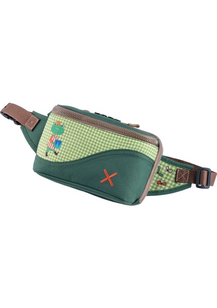 Yeşil Kurbağa Desenli Kanvas Unisex Göğüs ve Bel Çantası indirimleri